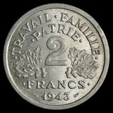 2 francs/1943 B - Francúzsko