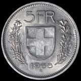 5 francs/1968 B - Švajčiarsko