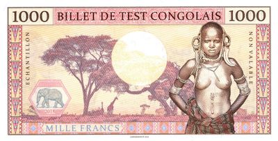1000 Francs 2018 Congo