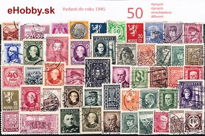 Balíček poštových známok 50ks - VYDANÉ DO ROKU 1945