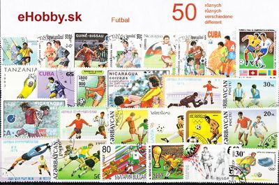 Balíček poštových známok 50ks - FUTBAL