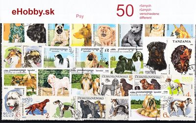 Balíček poštových známok 50ks - PSY