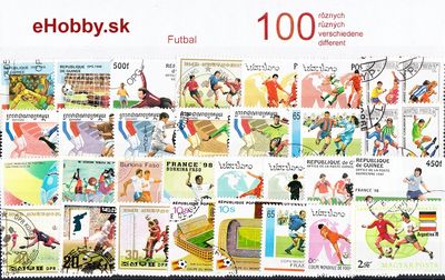 Balíček poštových známok 100ks - FUTBAL