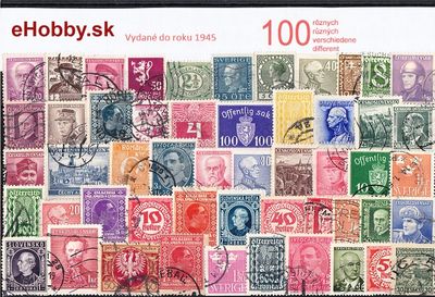 Balíček poštových známok 100ks - VYDANÉ DO ROKU 1945