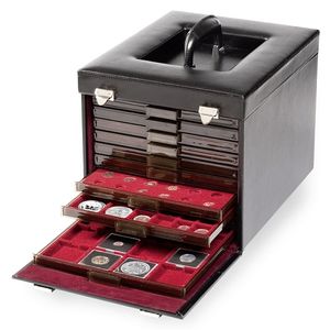 Kožený kufrík CARGO MB DELUXE na zásuvky s mincami rady MB