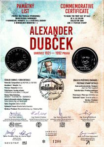Pamätný list 10€/2021 Alexander Dubček