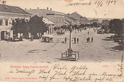 Pohľadnica Topoľčany 1904 - námestie
