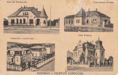 Pohľadnica Topoľčany 1920 - štvorzáberová pohľadnica