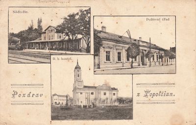 Pohľadnica Topoľčany 1925 - trojzáberová pohľadnica