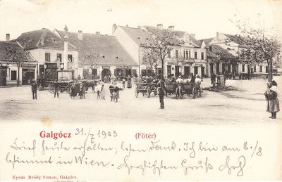 Pohľadnica Hlohovec 1903 - Hlohovský Jarmok